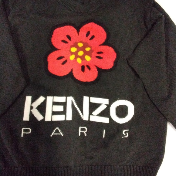 Kenzo Broke Flower Black Crewneck Sweater - Picture 3 of 6